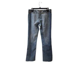 L2 Vintage 90s y2k Bootcut Jeans Size 15 Butterfly Rhinestone Jewels Low Rise